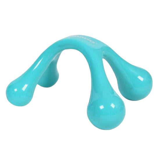 BioSwiss Masajeadores de mano de tejido profundo de espalda – Herramientas de masaje manual para cuello y espalda – Palma de mano cuerpo completo 4 patas Acupresión suave Herramientas de masaje de punto suave (paquete individual)