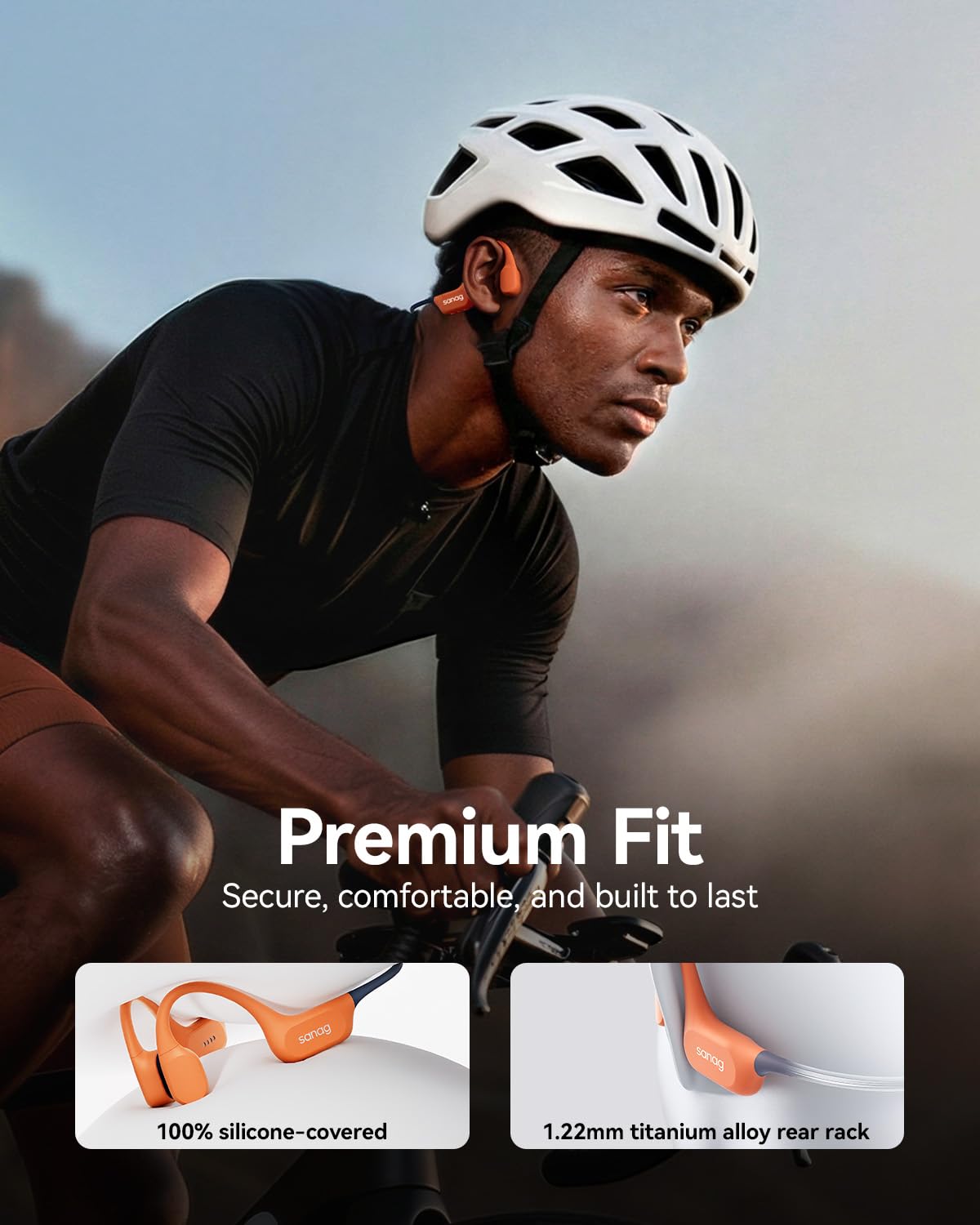 Auriculares de Conducción Ósea Sanag Silicona Impermeables IP68 Bluetooth 6.0 para Natación y Deportes