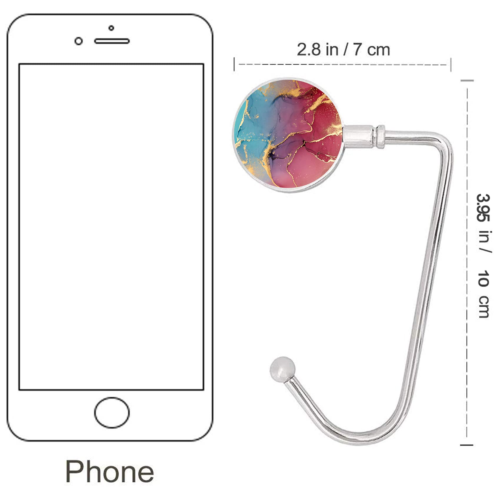 LESHIRY - percha de ropa para cartera, colgador para bolsa, decoración de bolso, gancho para mesa para mujer (3 unidades, bonito gancho de mármol-3)