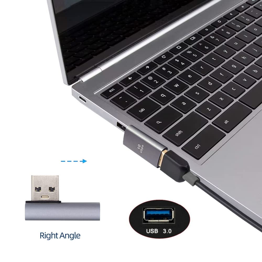 Adaptador de Extensión USB 3.0 Chenyang Negro de 90 Grados de Perfil Bajo