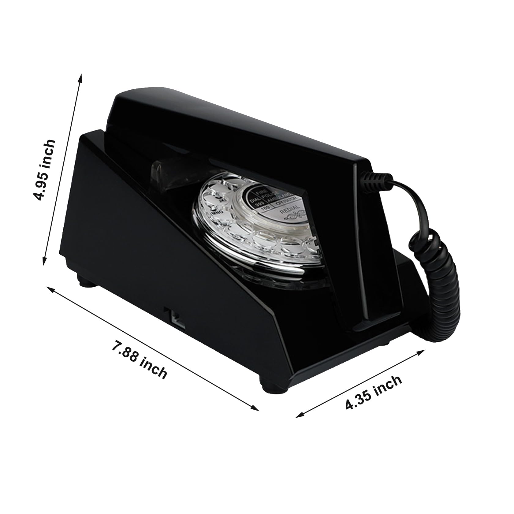 Teléfono retro Artisam, teléfono de pared con cable clásico, teléfono fijo antiguo, esfera rotativa, para oficina en casa, hotel, escuela (negro)