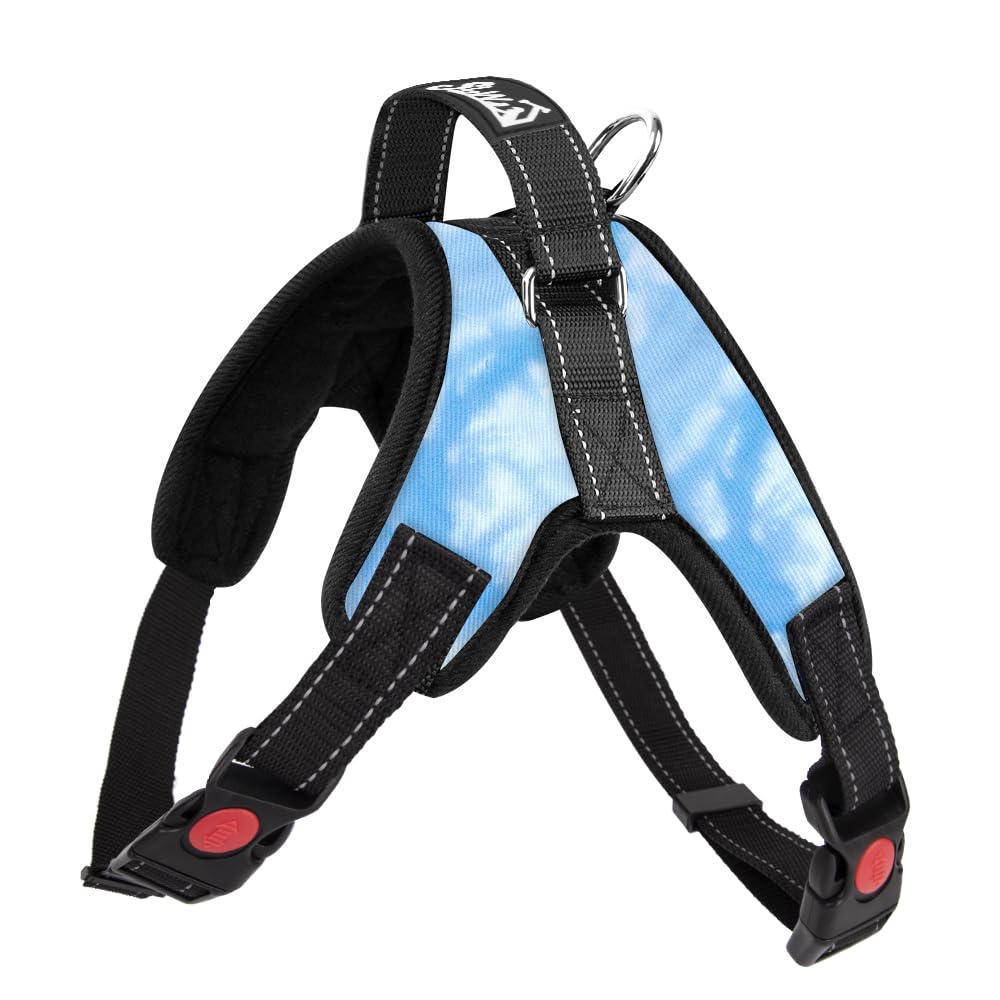 Arnés para Perro SlowTon Celeste Reflectante Ajustable Transpirable
