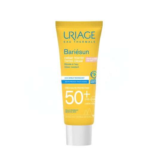 Crema SPF50+ Uriage Claro Protección Alta Efecto Glow Natural Acabado Mate