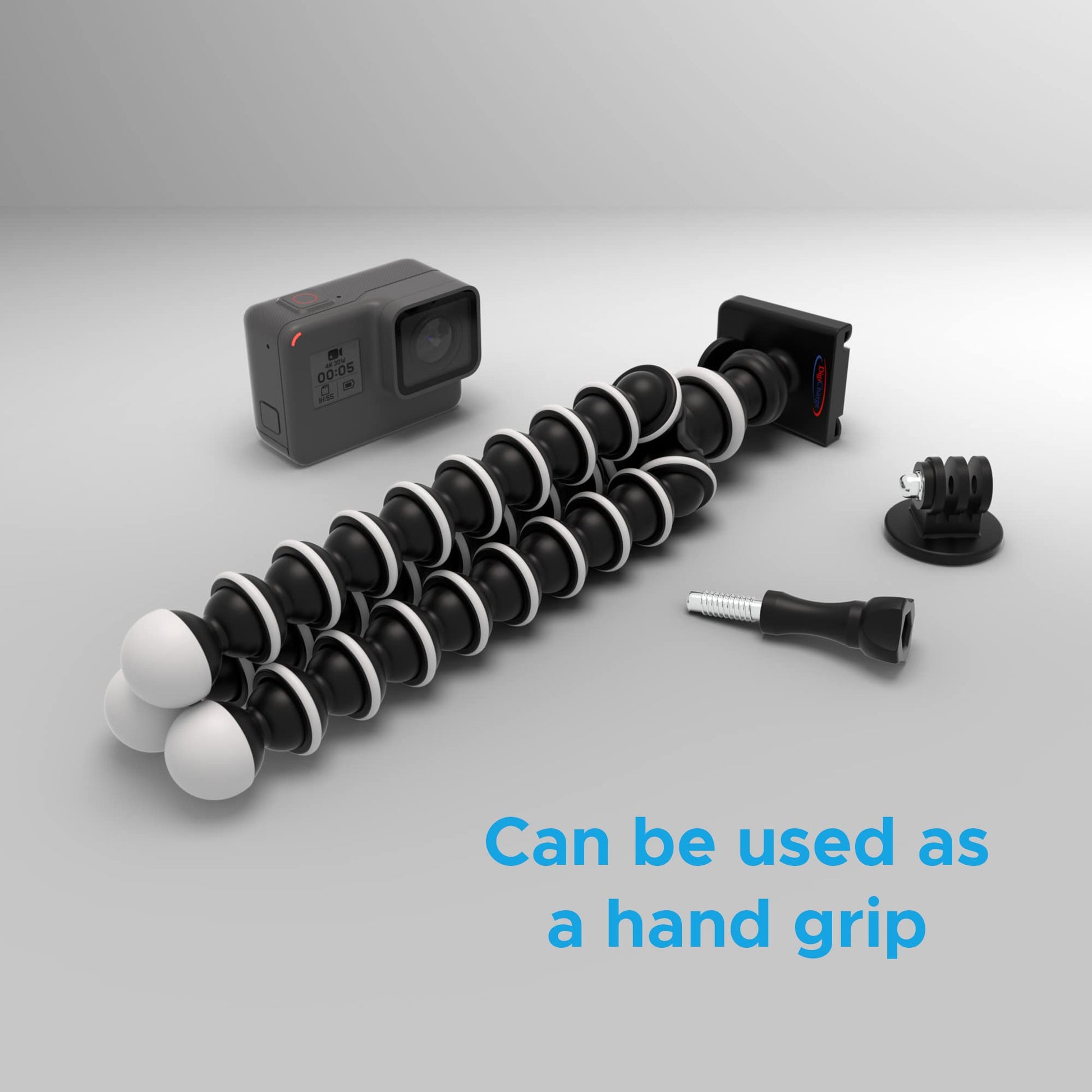 DigiCharge - Cámara de trípode Flexible de Pulpo de 10 Pulgadas + Soporte de Montaje de Leva de acción, Compatible con GoPro Hero13 Hero12 Hero11 Hero10 MAX Hero 13 12 11 Mini 10 9 8 Fusion dji Osmo