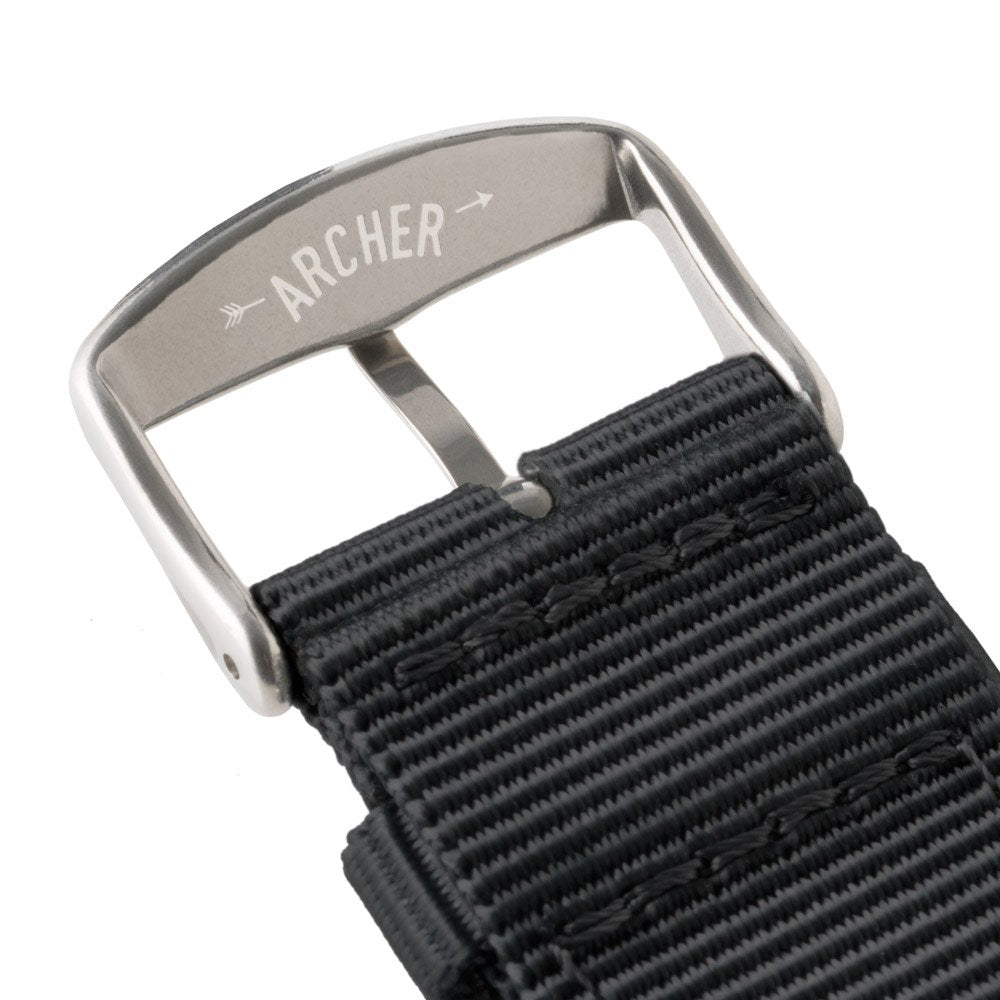 Archer Watch Strap - Correas de Reloj de Nailon Premium de Liberación Rápida (Negro, 22mm)