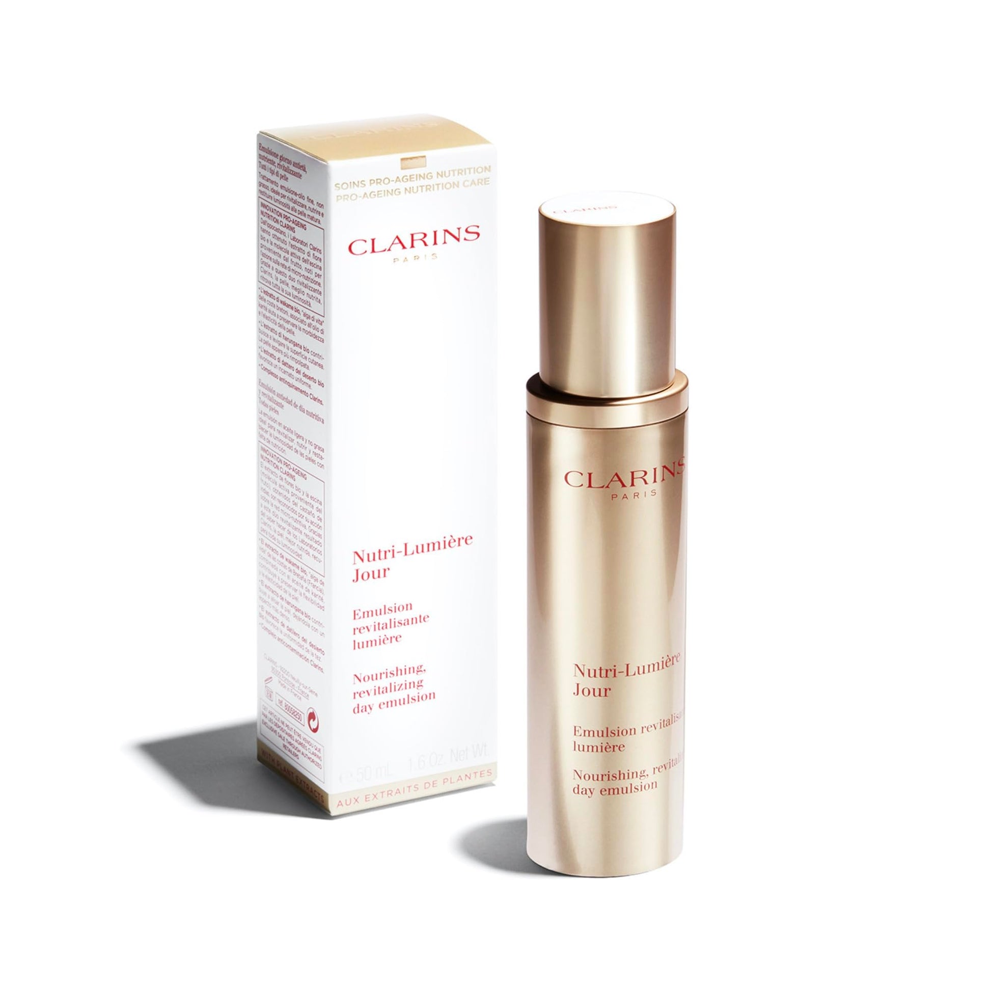 Clarins Nutri Lumiere Jour Nourishing Revitalizing Day Emulsion All Skin Types, 1.7 Ounce