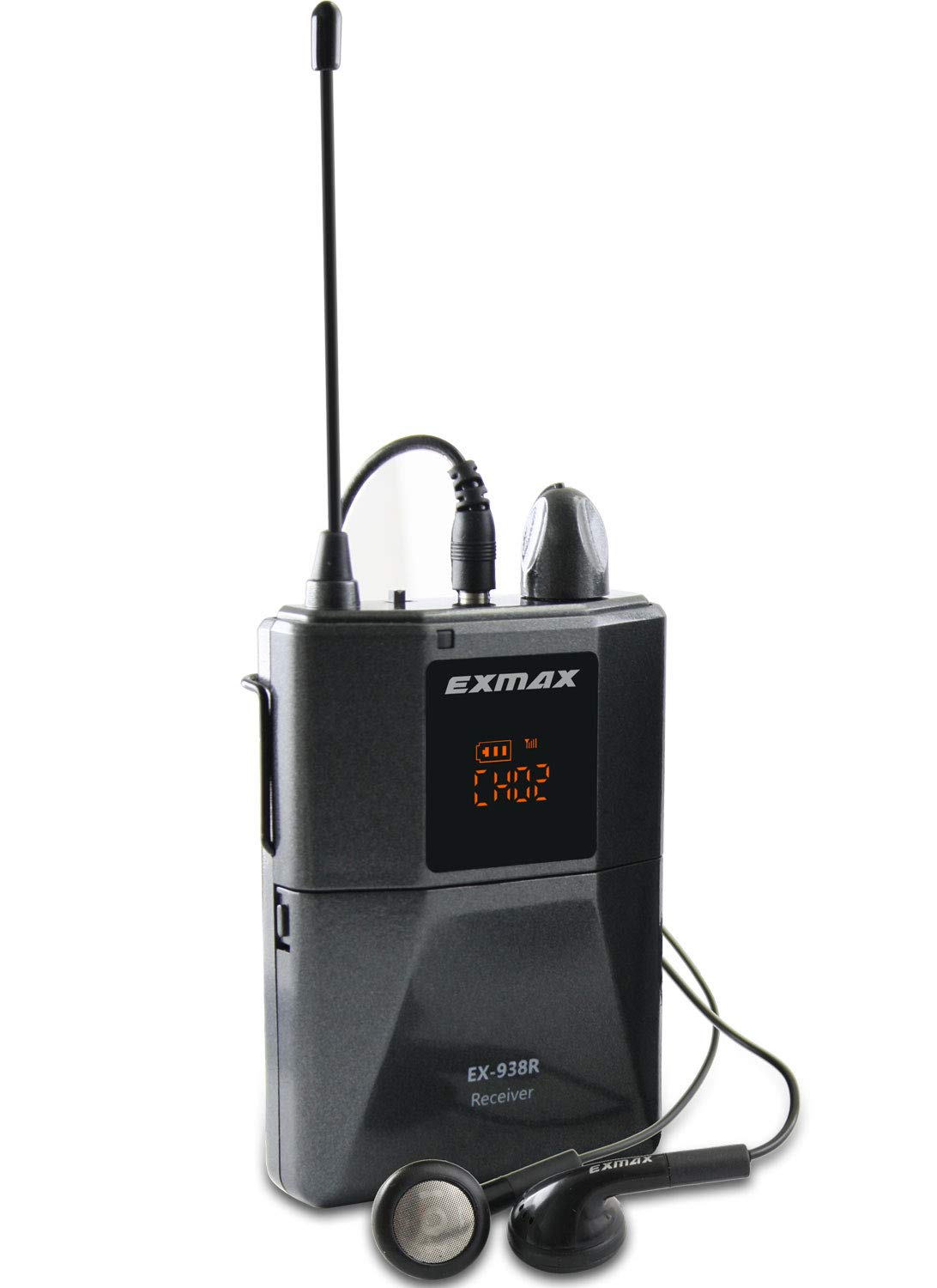 Receptor EXMAX EX-938R UHF para Sistema de Guía Turístico Inalámbrico con Interpretación Simultánea