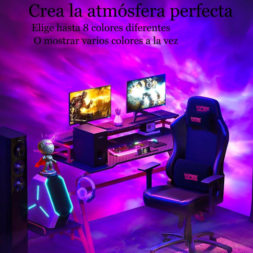 Proyector Led de Luz Nocturna Astronauta Estrellada con Nebulosa y Control Remoto