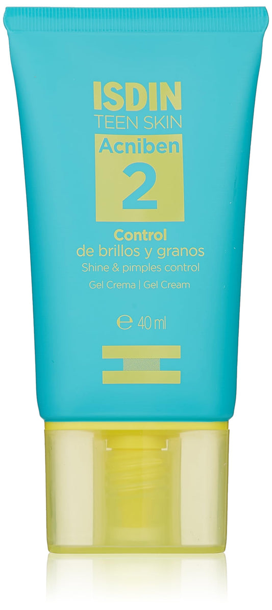 ISDIN Teen Skin Acniben Gel Crema, Tratamiento para el Acne Facial Control de Brillos y granos, 40ml