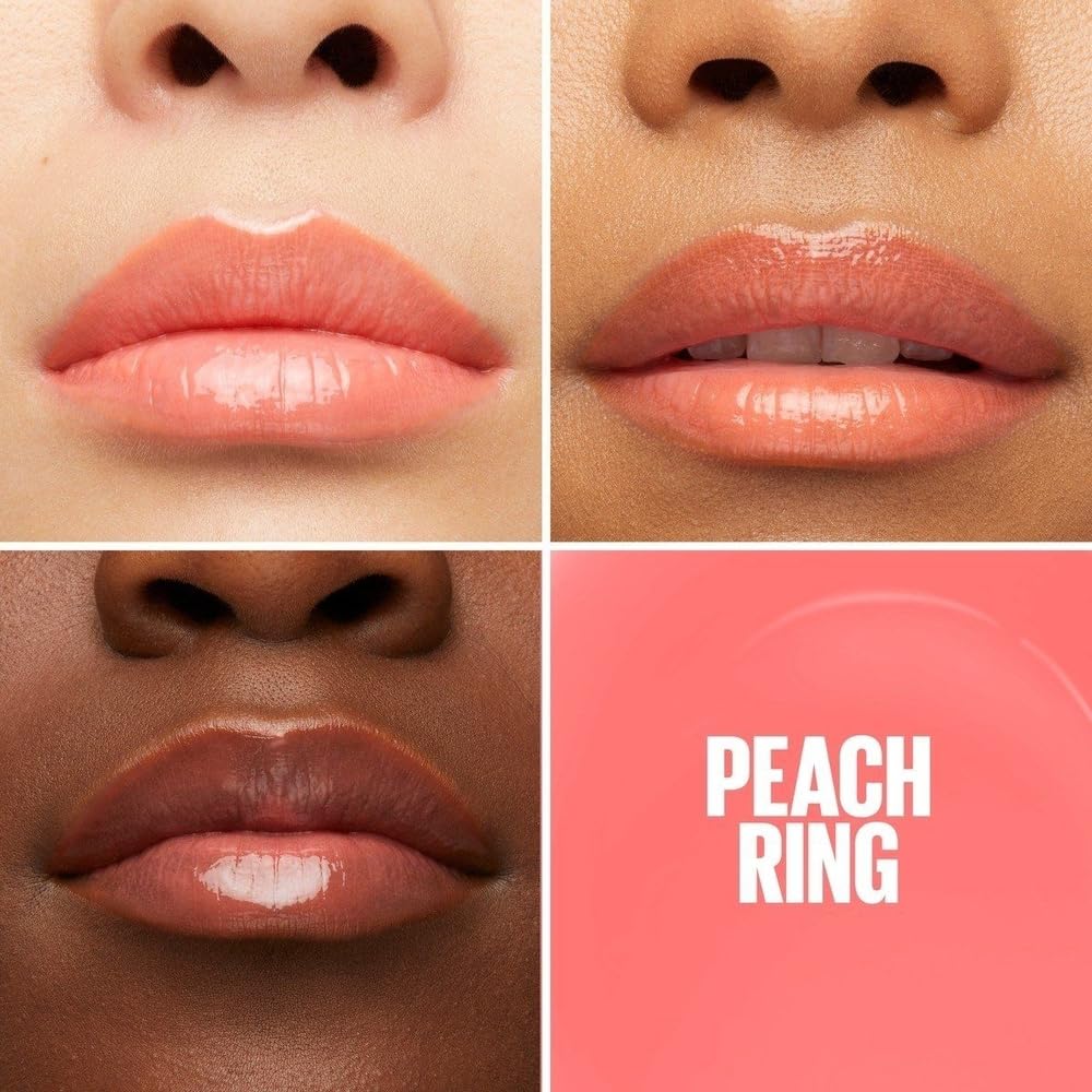 Maybelline Gloss de larga duración con Ácido hialurónico, Lifter Gloss Candy Drop Peach Ring, 5.4ml