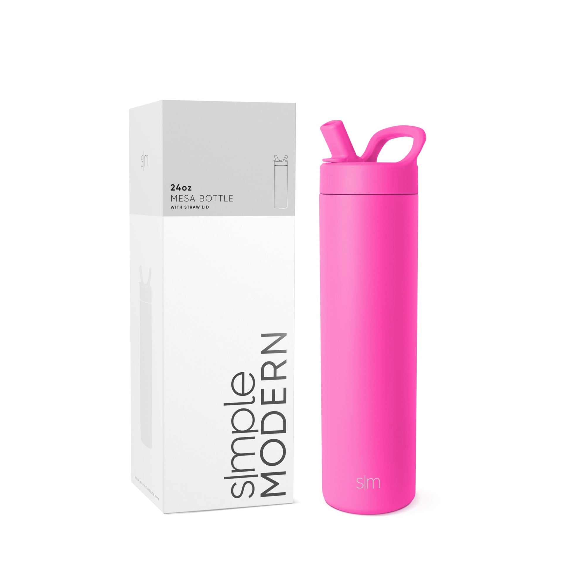 Botella de Agua Simple Modern Raspberry Vibes Termo Acero Inoxidable Aislado a Prueba de Fugas para Viaje y Deportes