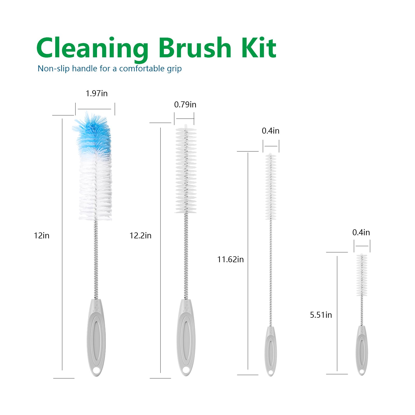 Bloombloomme - Kit de cepillo para polvo de limpieza para fuentes de agua para gatos, kit de limpieza para fuentes de interior y perro, cepillo para polvo de limpieza con 4 cepillos adecuado para la