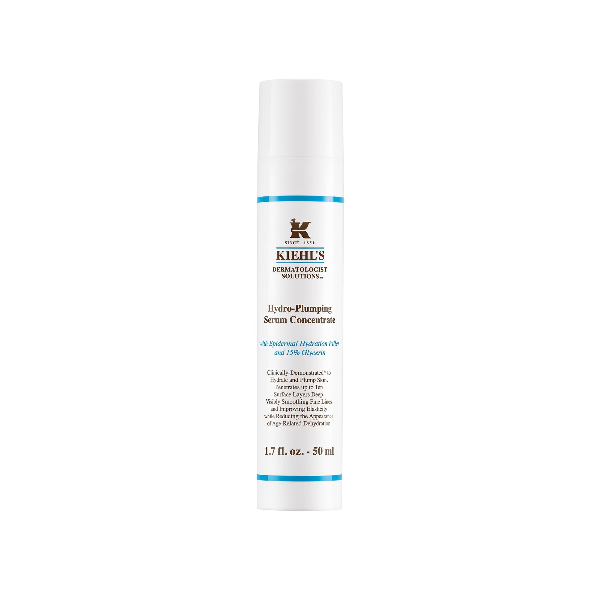 Kiehl's Hydro-Plumping Serum, Suero Facial Hidratante, Hidrata y ayuda a mejorar la apariencia de la piel dandole suavidad y sensación de elasticidad, con Relleno de Hidratación Epidérmica y 15% Glicerina 50 ml