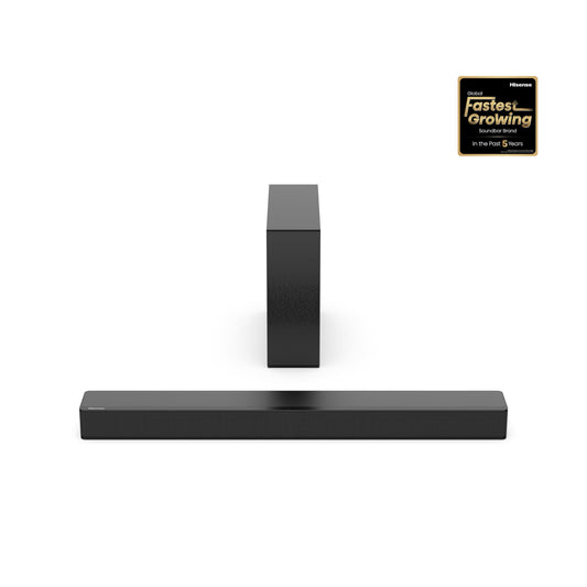 Hisense HS2100 Barra de Sonido de 2.1 Ch 240W con subwoofer inalámbrico - DTS Virtual X, Ezplay, 7 Modos EQ, HDMI eARC, Bluetooth (Modelo 2023)