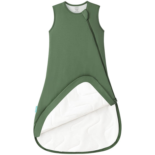 PurComfy Saco de Dormir Supersuave 1.0 TOG, Saco de Dormir Premium de Bambú y Viscosa para Bebé, Saco de Dormir con Cremallera Segura de 2 Vías 0-3 Meses (Bosque)