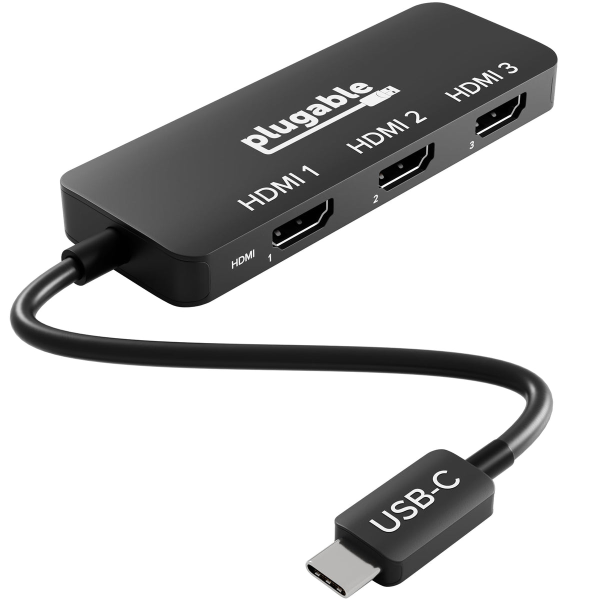 Adaptador USB C Plugable HDMI Tres Pantallas 4K60 Múltiples Monitores