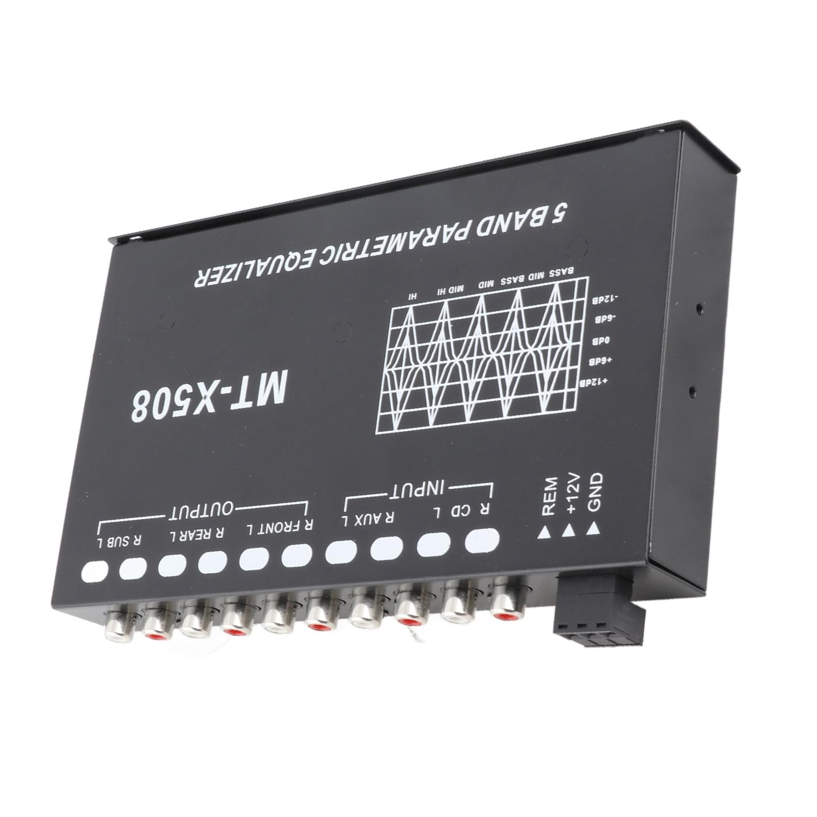 Ecualizador de Audio EVGATSAUTO Ajustable para Coche y Motocicleta con Amplificador Crossover 5 Bandas