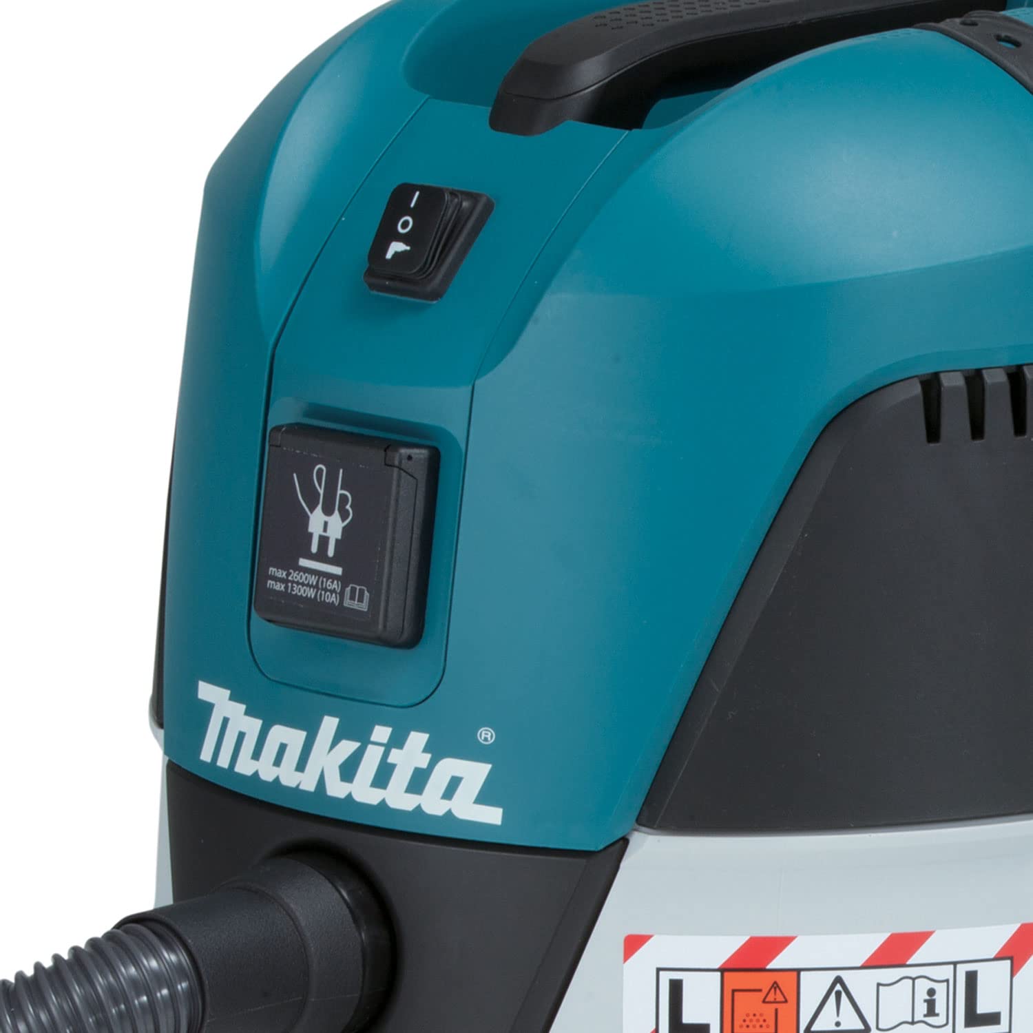 Makita VC2512L Extractor de Polvo de 25.0 L Push and Clean Clase L (9.4 Amp) para Limpieza en húmedo y seco