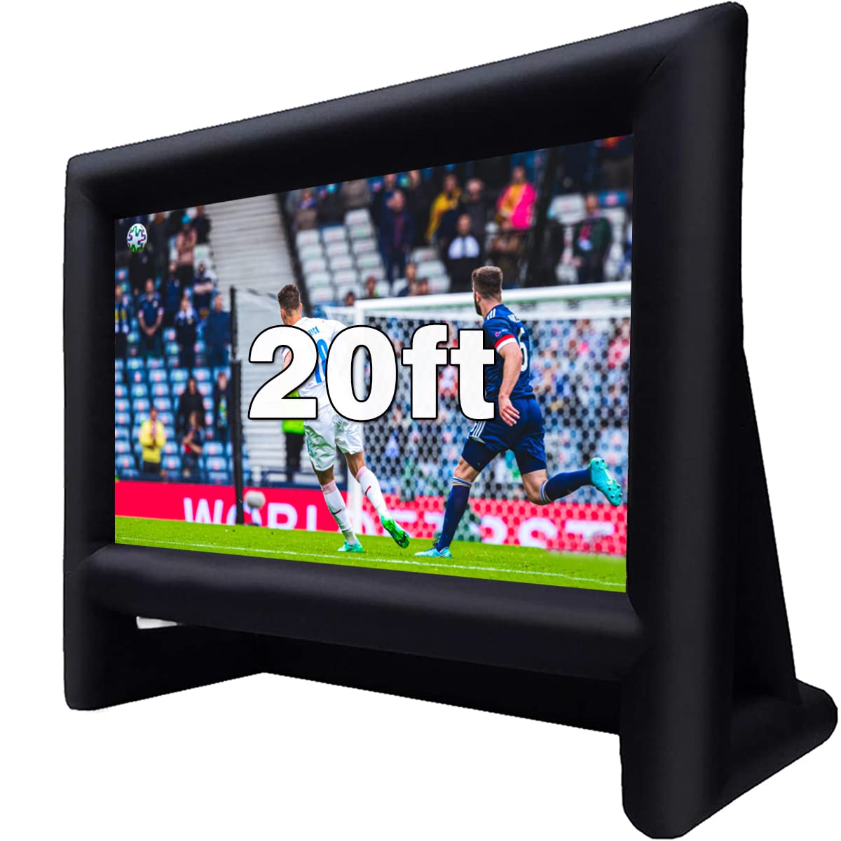 AZXRHWYGS Pantalla de película inflable de 20 pies para cine al aire libre con soplador de bolsa de transporte para proyección delantera y trasera, cine en casa, patio trasero, diversión en la piscina