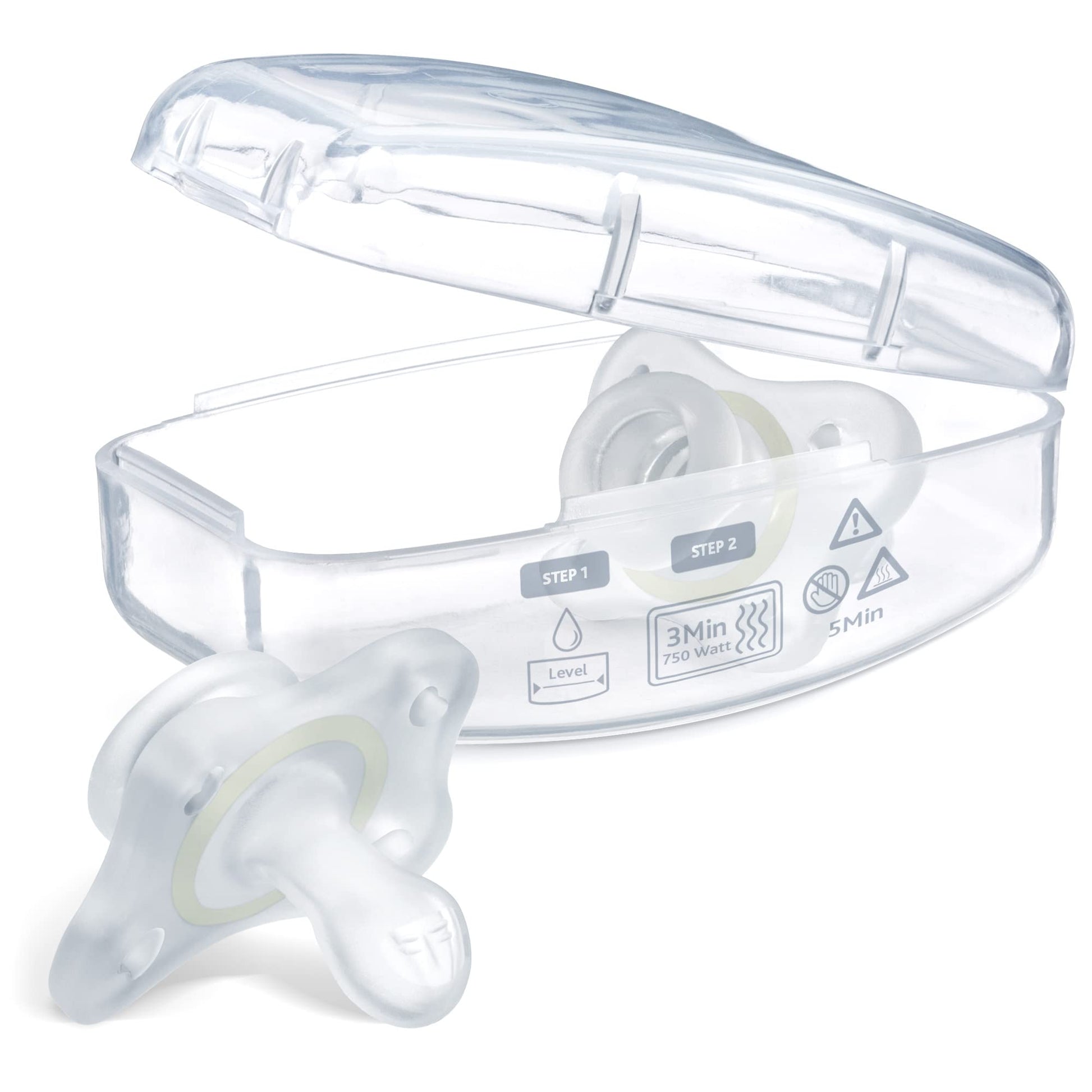 Chicco PhysioForma - Chupete de silicona para bebés de 2 a 6 m, sin BPA, 2 unidades en estuche de esterilización