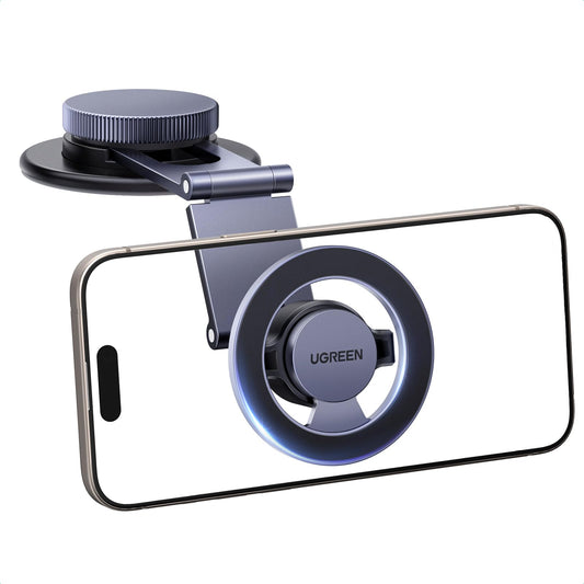 UGREEN Soporte Celular Magsafe de Auto Rotación de 360°, Base Porta automóvil magnético con Ventosa Compatible con iPhone 16 15 14 13 12 Series y Funda MagSafe