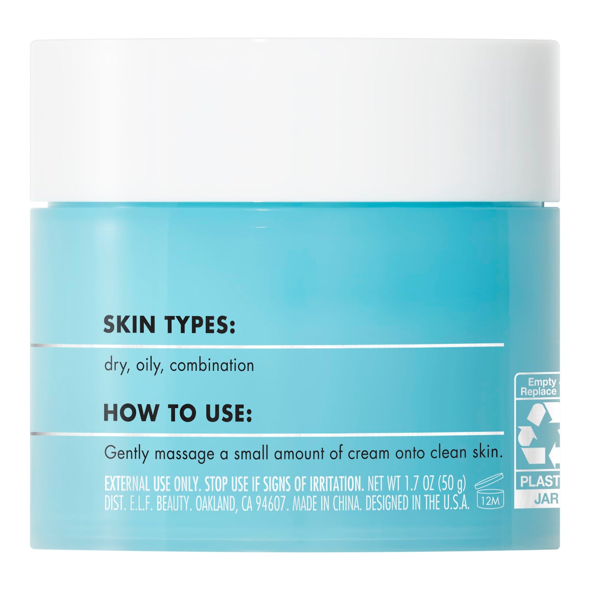 e.l.f. SKIN Holy Hydration! Face Cream, Moisturizer For Nourishing & Plumping Skin, Infused With Hyaluronic Acid, Vegan & Cruelty-Free, 1.8 Oz