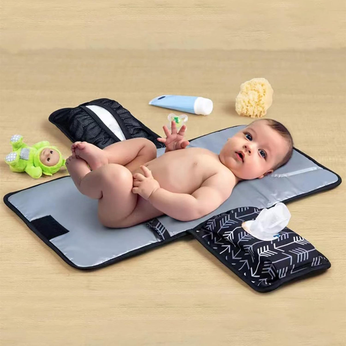 Cambiador portátil para bebé Almohadilla para Cambiar bebés, Bolsa de pañales o Cambiador de Mesa, Regalos para Baby Shower, Almohadilla para Cambiar pañales con una Mano