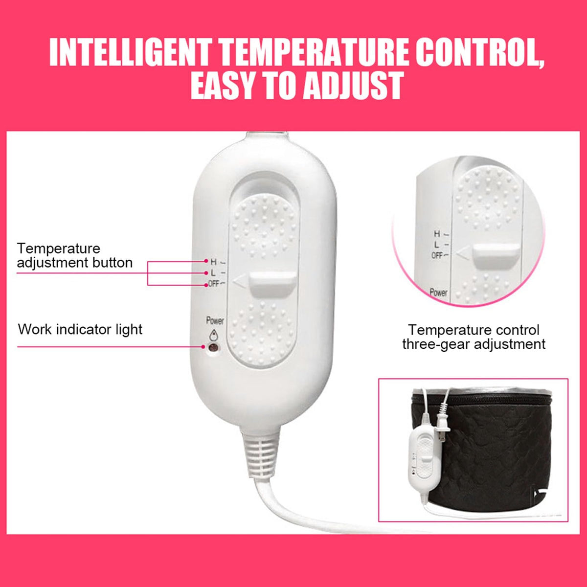 Gorro de Tratamiento con Aceite Caliente,Gorro Calefactor Eléctrico Doméstico con Temperatura Ajustable de 3 Engranajes, Gorros Calefactores Inteligentes con Control de Temperatura