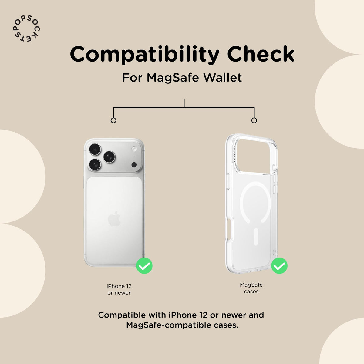 Portafolios PopSockets MagSafe Negro Agarre Expandible Compatible con Carga Inalámbrica