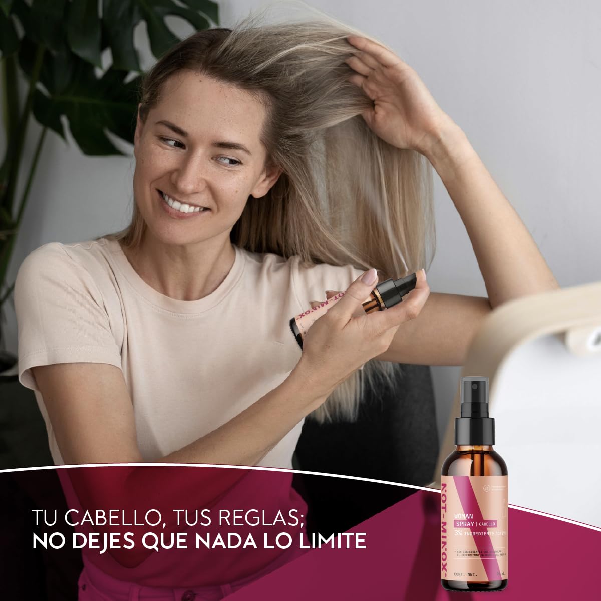 Spray para Crecimiento de Cabello NOT-MINOX Mujer con Biotina y Vitamina E