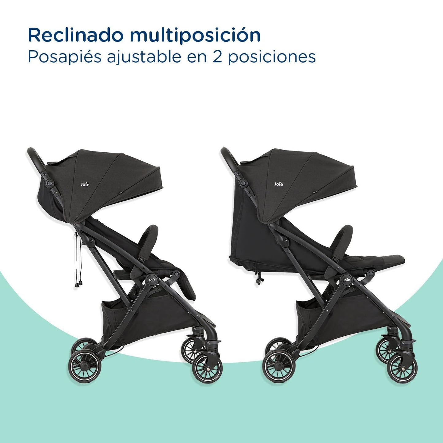 Joie Carriola para Bebe con Silla Ergonomica Tourist | Carriola Moderna para Bebes | Carriola de Baston Ligera Convertible a 2 Posiciones | Carreola con Frenos y Manija Ajustable | Carriola de viaje