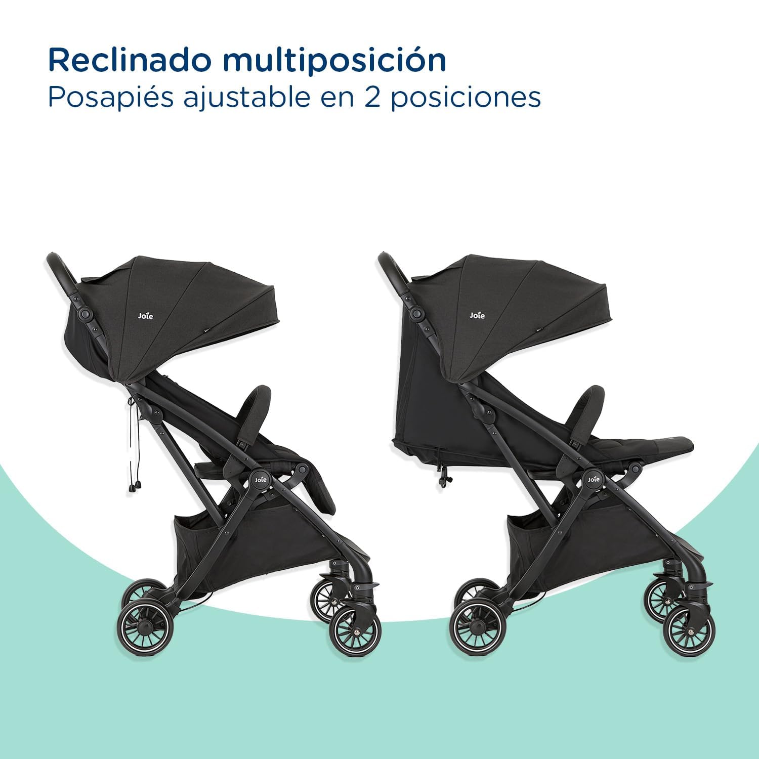 Joie Carriola para Bebe con Silla Ergonomica Tourist | Carriola Moderna para Bebes | Carriola de Baston Ligera Convertible a 2 Posiciones | Carreola con Frenos y Manija Ajustable | Carriola de viaje