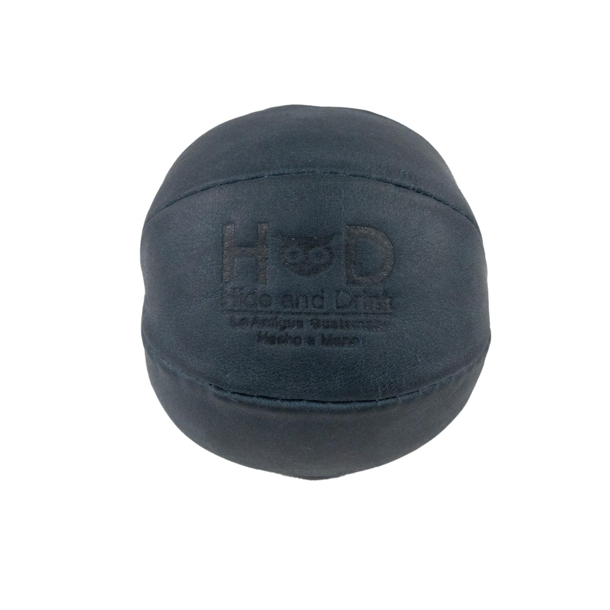 Hide & Drink, pelota de estrés hecha a mano de cuero de grano completo – Alivia el inquietud y la ansiedad, ejercicio de la mano con un juguete de tensión blanda, ideal para la oficina o la escuela, elegante, duradero (azul pizarra)