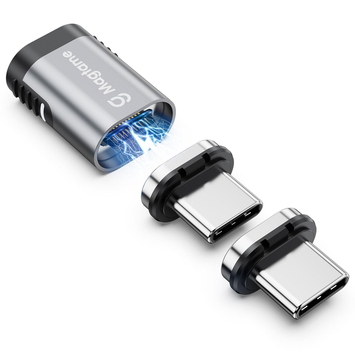 Adaptador USB C Magnético Magtame 240W 40Gbps Transferencia de Datos de Carga Rápida 24 Pines 4K 60Hz