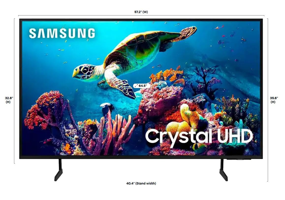 SAMSUNG Smart TV de 65” Pulgadas Clase DU6900 Series Crystal Ultra HD 4K Tizen TV (2024) | UN65DU6900FXZA (Reacondicionado)