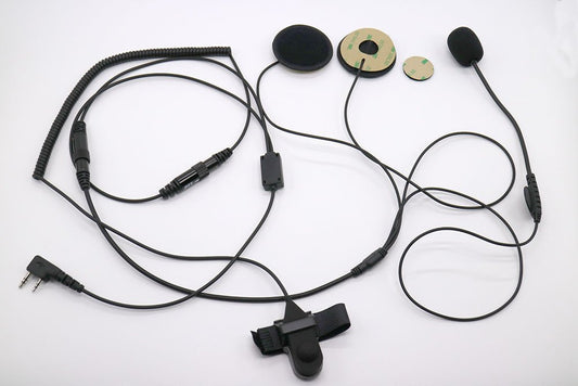 Casco de Motocicleta HKSUNKIN Abierto y Media Cara Compatible con Radio Kenwood 2pin