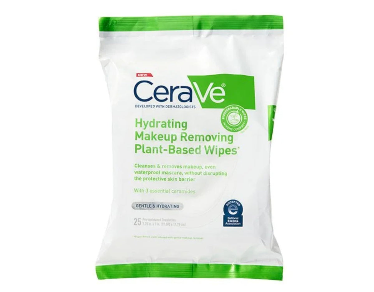 CeraVe Face & Eye Makeup Remover Wipes | 25 Count | Gently Removes Dirt, Oil, & Waterproof Makeup | Fragrance Free & Non-Irritating