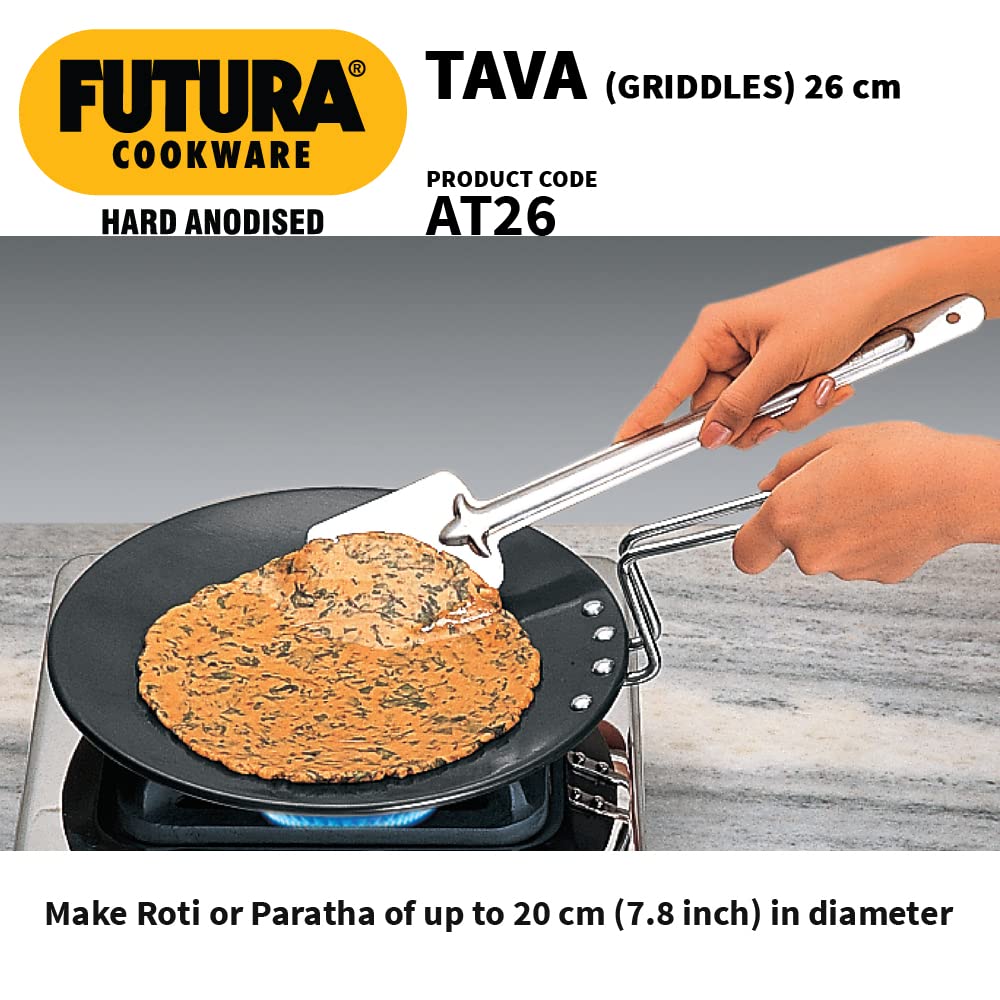 Hawkins Futura Tava duro anodizado 26 cm, 4,88 mm (negro)