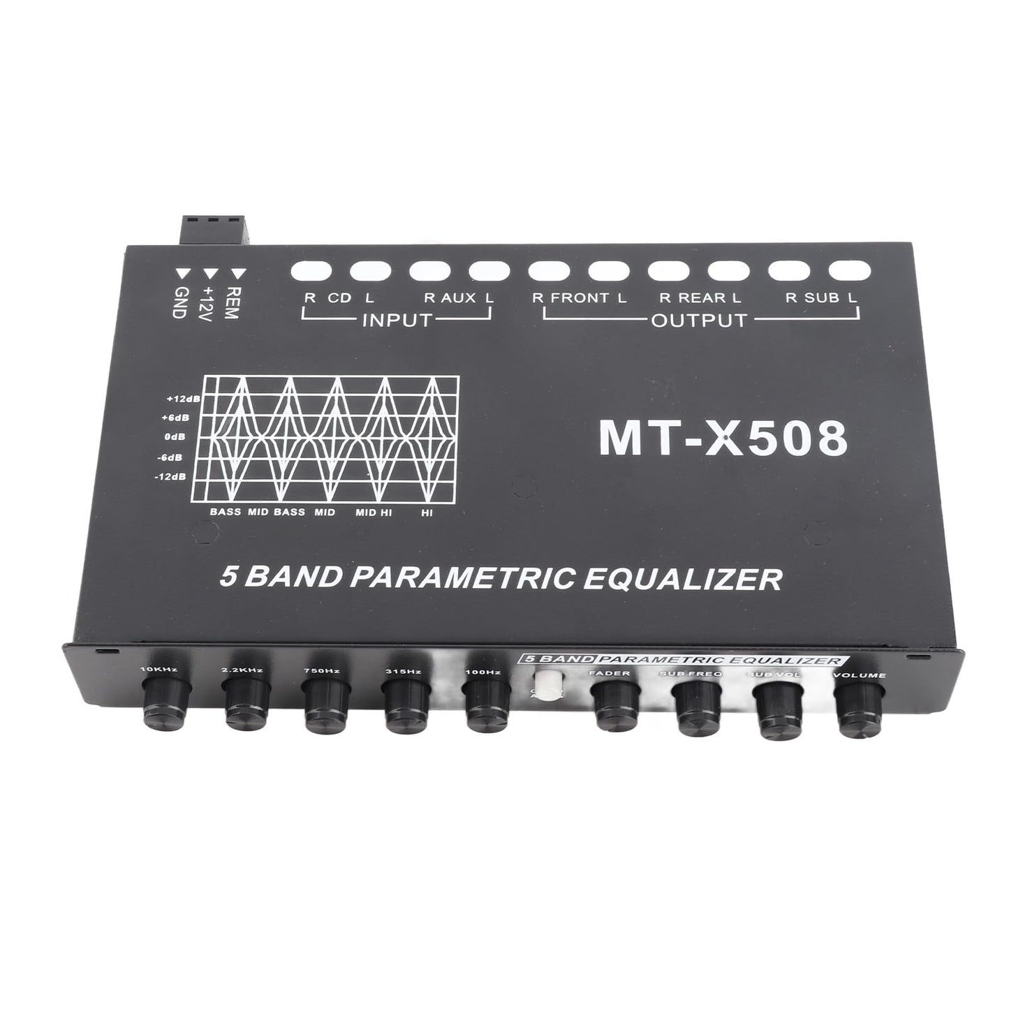 Ecualizador de Audio EVGATSAUTO Ajustable para Coche y Motocicleta con Amplificador Crossover 5 Bandas