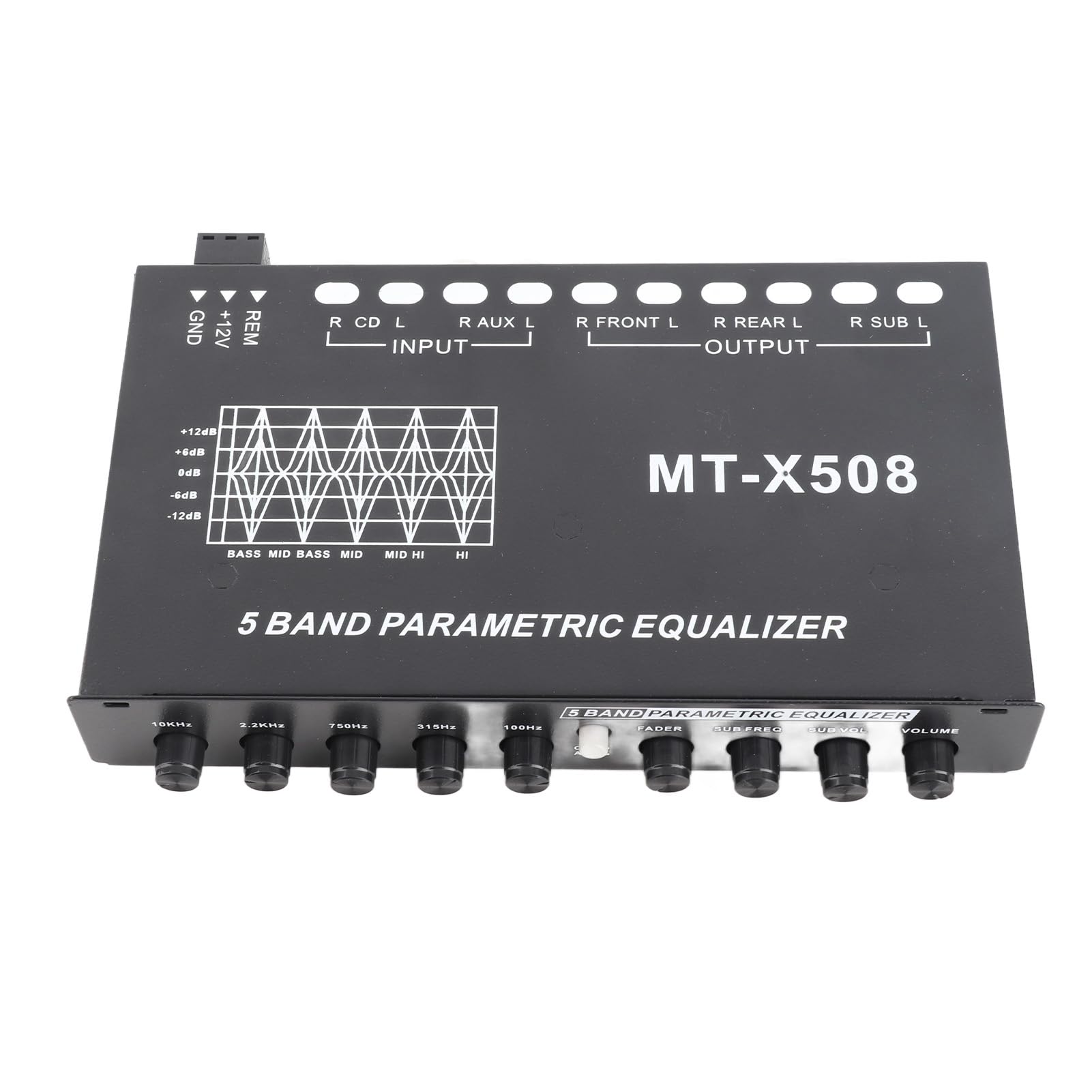 Ecualizador de Audio EVGATSAUTO Ajustable para Coche y Motocicleta con Amplificador Crossover 5 Bandas