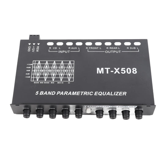 Ecualizador de Audio EVGATSAUTO Ajustable para Coche y Motocicleta con Amplificador Crossover 5 Bandas