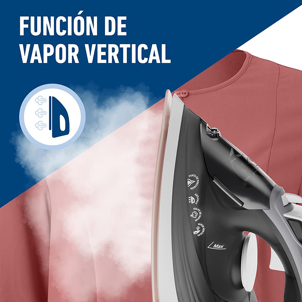 Plancha de Vapor Oster Blanco Negro Suela Grande de Cerámica 35% más Vapor