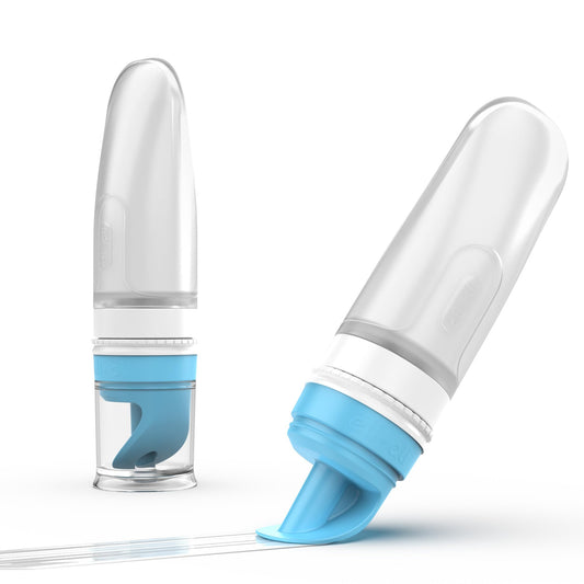 Eli & Ali Swiper Tube - Diaper Rash Cream Dispenser/Applicator with Travel Size Refillable Silicone Tube for Creams, Chest Rubs, etc. - Alternative to Diaper Cream Spatula, Blue, 1 Pack