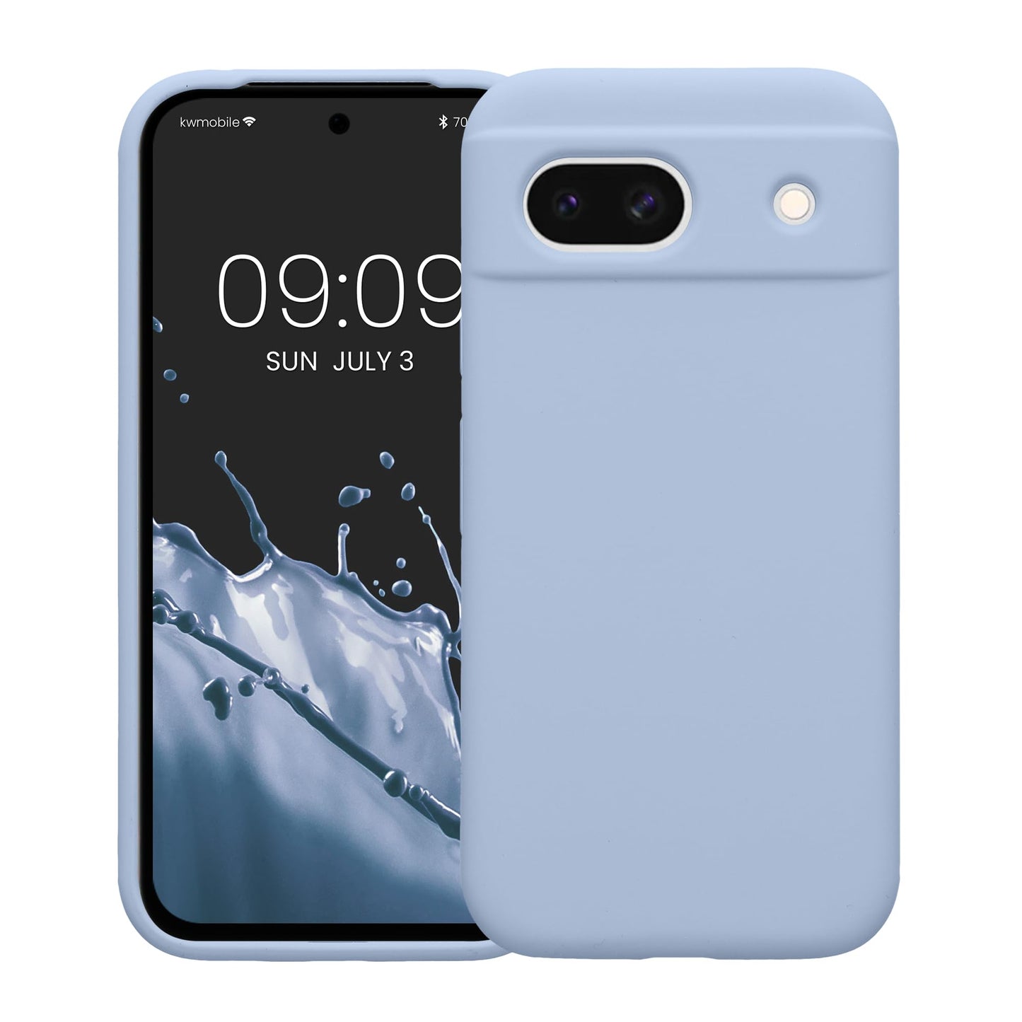 kwmobile Carcasa Compatible con Google Pixel 8a Funda - Case TPU y Silicona antigolpes - Apto Carga inalámbrica - Azul Claro Mate