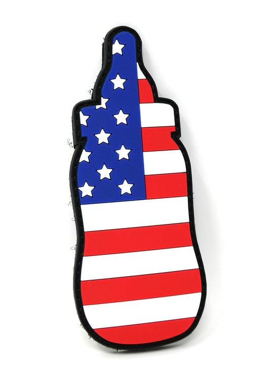 Stinking Patch Co. Bolsa de pañales con diseño de Bandera Americana para biberones de PVC, Parche táctico Divertido
