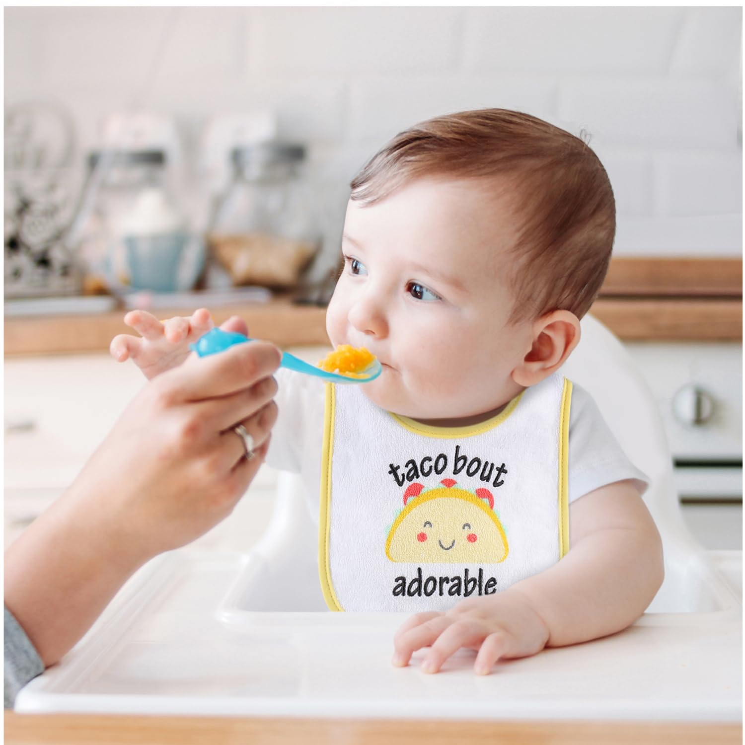 Juego de Baberos The Peanutshell Blanco Suaves y Absorbentes Unisex para Bebés