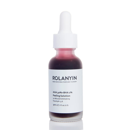 Rolanyin Peeling Solution AHA 30% + BHA 2% Sérum facial exfoliante 30 ml Combate las imperfecciones Reduce la congestión de los poros y las líneas finas