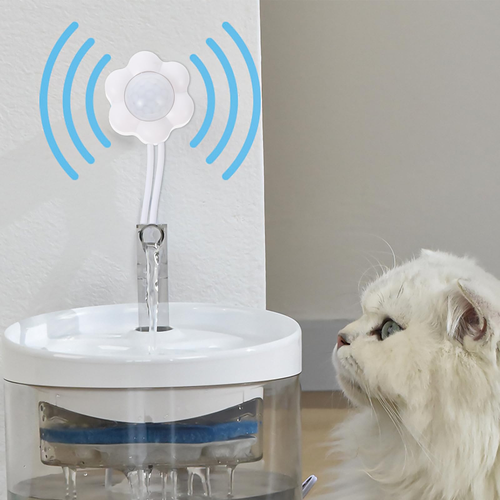 BESPORTBLESensor de fuente para gatos, sensor de movimiento de parada y arranque automático de fuente de agua para gatos - Sensor de fuente de agua universal para mascotas