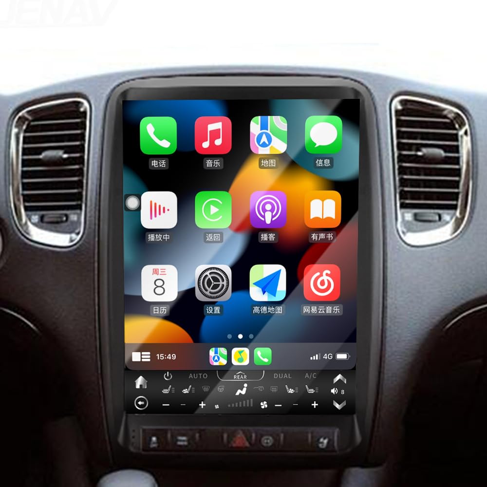 XUENAV- Pantalla táctil Android Head Unit Upgrade para 2011 2012 2013 Dodge Durango Android Coche Radio Reemplazo inalámbrico carplay Android Auto Auto navegación GPS Auto Estéreo