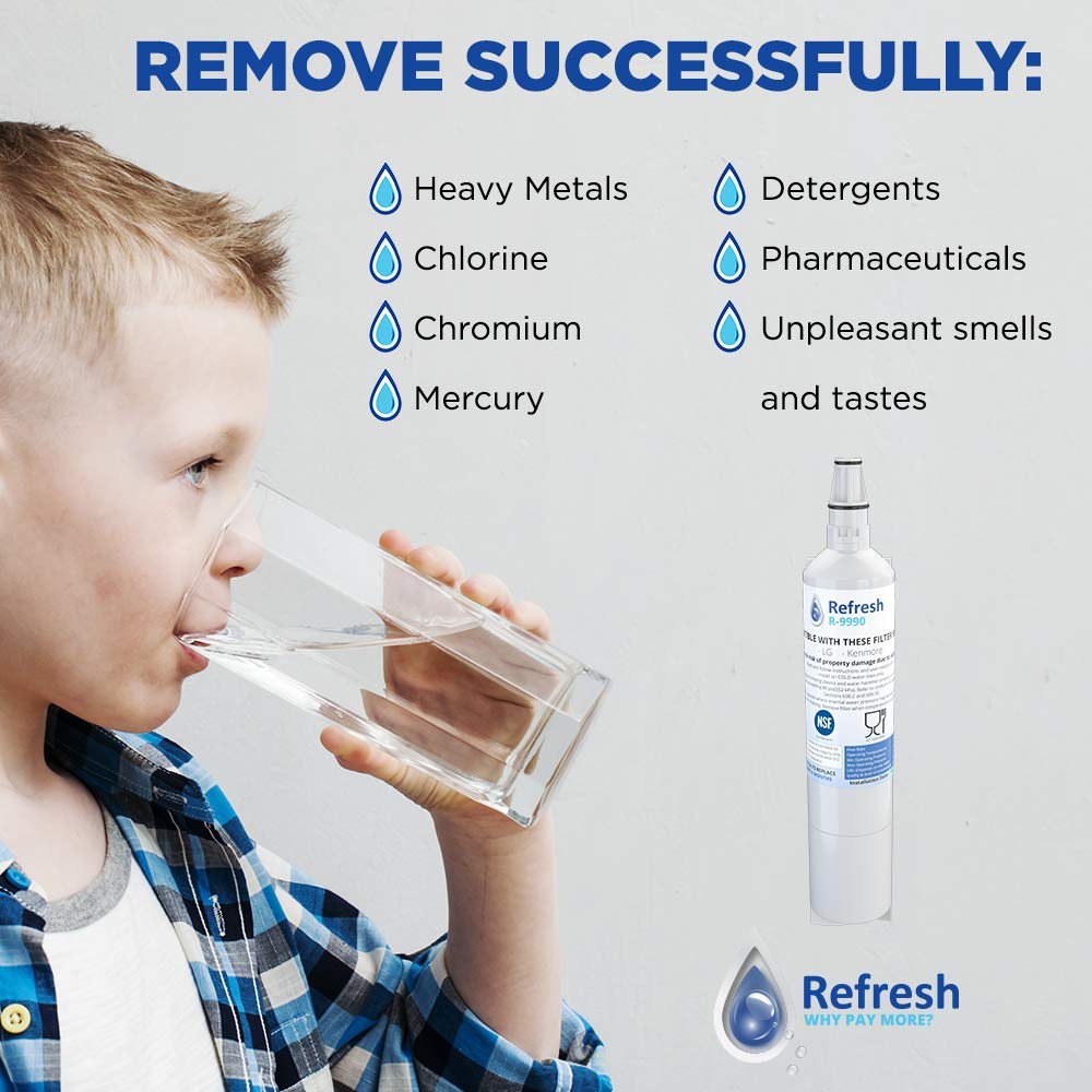 Filtro de Agua para Refrigerador Refresh Reemplazo LG y Compatible con Kenmore 2 Unidades